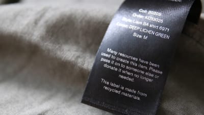 Kierrätysmateriaalista tehty pesulappu