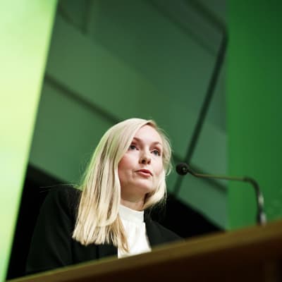Maria Ohisalo under De grönas partimöte i Björneborg den 15.6.2019.