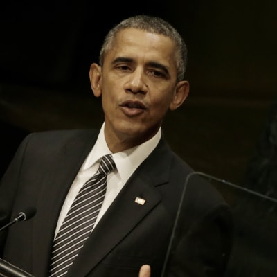 USA:s president Barack Obama talar på FN-toppmötet om hållbar utveckling i New York den 27 september 2015.