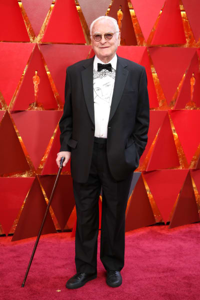 James Ivory på röda mattan inför Oscarsgalan 2018.