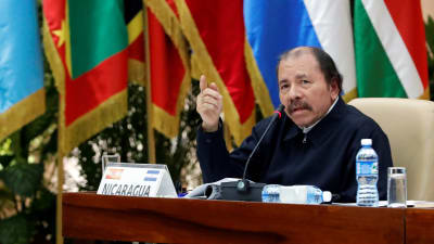 Nicaraguas president Daniel Ortega under ett latinamerikanskt toppmöte i Havanna i december 2018