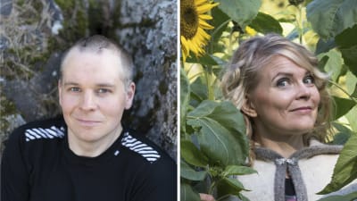 Poeterna Olli Sinivaara och Heli Laaksonen.