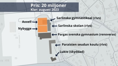 Karta över Pargas skolcenter