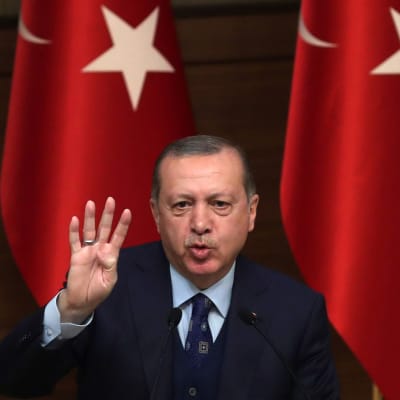 Turkiets president Recep Tayyip Erdoğan höll tal i presidentpalatset i Ankara den 20 december.