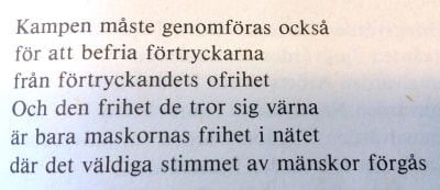 En dikt av Claes Andersson ur samlingen "Trädens sånger" (1979)