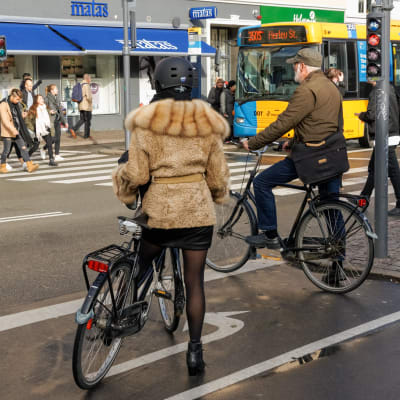 Cyklister i Köpenhamn i oktober 2016.