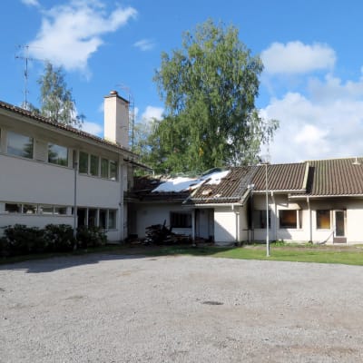 En lägenhet brann i den så kallade Sparbanksfastigheten.