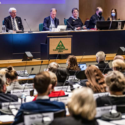 Första fullmäktigemötet i Egentliga Finlands välfärdsområde den 2.3.2022 i Åbo.