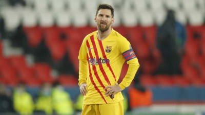 Barcelonas stjärna Lionel Messi i matchen mot PSG.