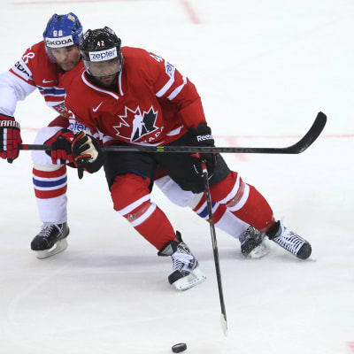 Joel Ward i kamp med Jaromir Jagr i hockey-VM