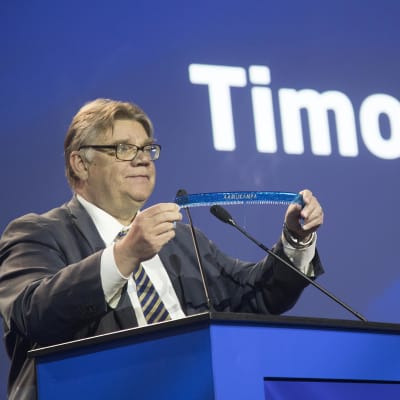 Timo Soini på partikongressen i Jyväskylä den 10 juni 2017.