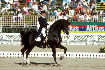 Kyra Kyrklund rider under OS 1988