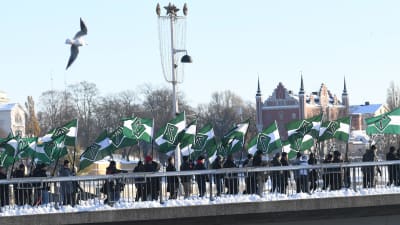 Nazistiska Nordiska motståndsrörelsens demonstration i Stockholm den 12 november 2016.