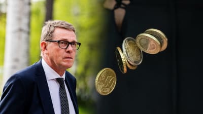 Finansminister Matti vanhanen och mynt