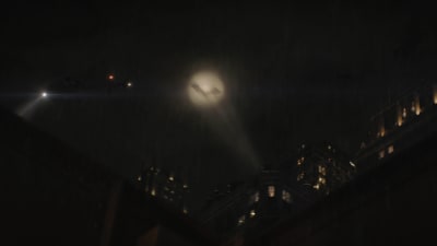 Batlampan lyser på Gothams himmel.