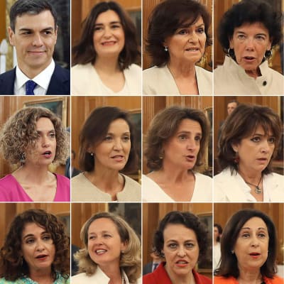 Pedro Sánchez och de elva kvinnorna i Spaniens nya regering