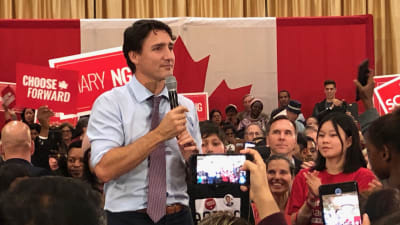Justin Trudeau under kampanjevenemang