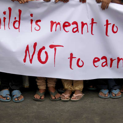 Demonstration mot barnarbetskraft