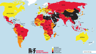 Den årliga rapporten om pressfriheten i världen 2021. 