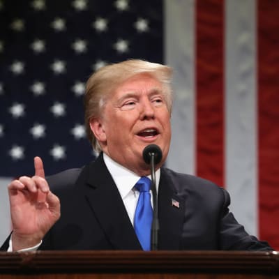 Donald Trump håller tal till nationen den 30 januari 2018.