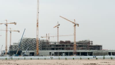 Byggnadsarbete inför fotbolls-VM 2022, Qatar.