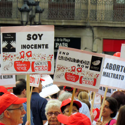 Demonstration mot abort i Barcelona, Spanien, i oktober 2012.