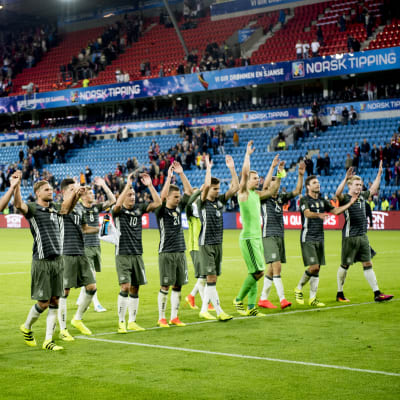 Tyskland firar segern över Norge i Oslo.