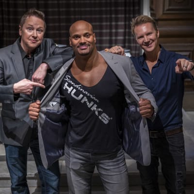 Hunks ryhmässä pitkään tanssineet Samuli Järvinen, Jucci Helström ja Petri ”Mauno” Ahonen