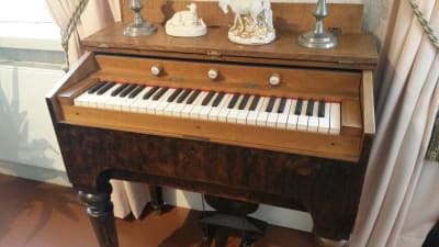 Reseharmonium i Jean Sibelius födelsehem i Tavastehus