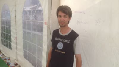 Jafar, afghanistansk flykting på förläggningen Eleonas i Aten, Grekland.