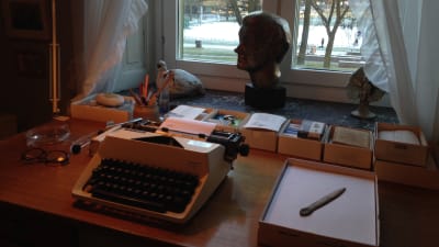 Astrid Lindgrens arbetsbord.