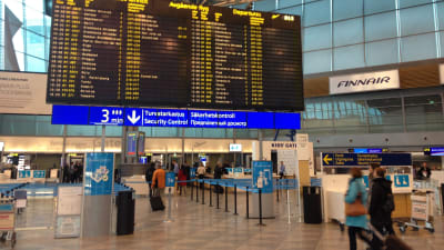 Det var inga långa köer på Helsingfors-Vanda flygplats trots strejken.