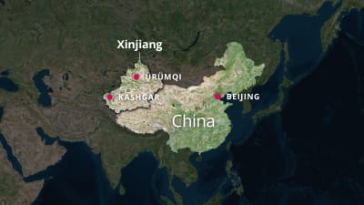Karta över Kina.