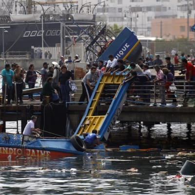 Jordbävningsskador i Iquique i Chile.