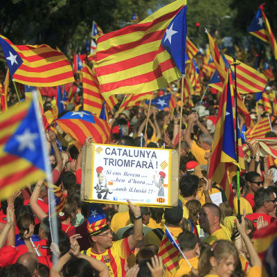 Demonstration för katalansk självständighet i Barcelona.