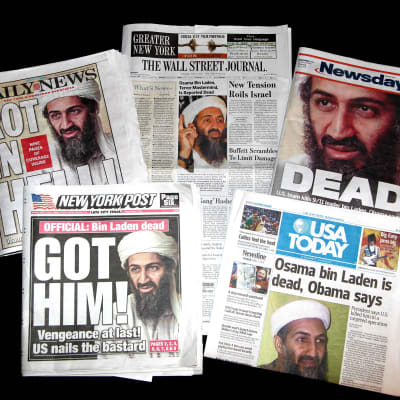 Amerikanska tidningsrubriker efter att Usama bin Ladin dödats