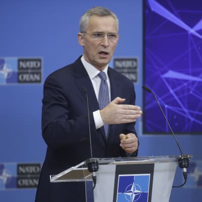 Natos generalsekreterare Jens Stotenberg efter natomötet med Ryssland i Bryssel.