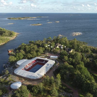 Drönarbild på Andersudde på Åland. 