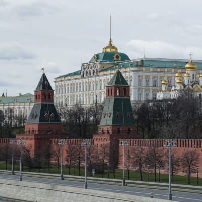 Vy över Kreml i Moskva.