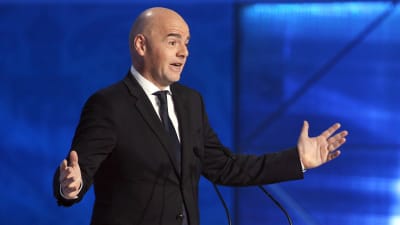 Fifas ordförande Gianni Infantino föreläser, november 2016.