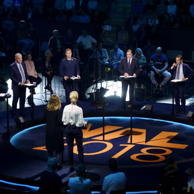 TV4:s valdebatt med alla partiledare för de svenska riksdagspartierna. 