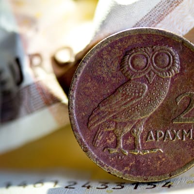 Grekiskt euromynt.