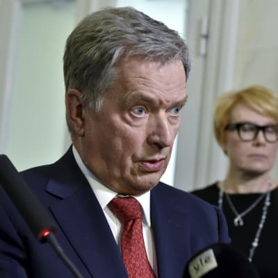 President Niinistö under presskonferensen den 26.3.2018. 
