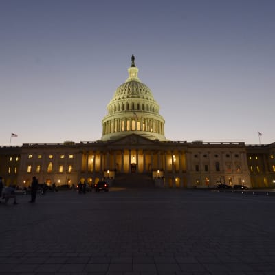 Capitol Hall i USA:s huvudstad Washington kvällen den 30 september 2013