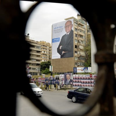 Affischer på kandidater till parlamentet 2018 i Beirut, Libanon. 