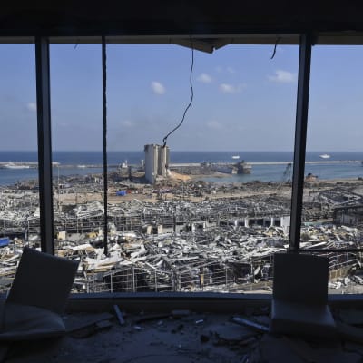 Förstörelse efter explosion i Beirut