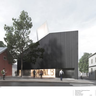 Skiss på nya museet Kronan i Ekenäs.