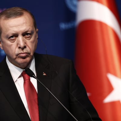 Recep Tayyip Erdoğan under en presskonferens den 24 maj 2016.