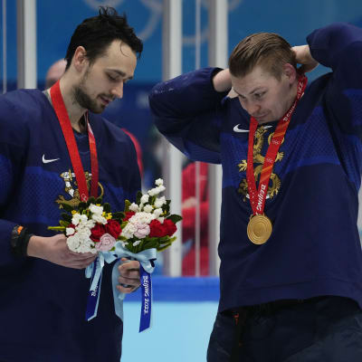 Niklas Friman ja Ville Pokka olympiafinaalin jälkeen