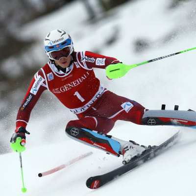 Henrik Kristoffersen i pisten i Val d'Isere, 2015.